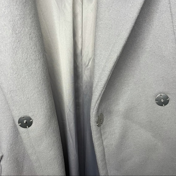 grey luxury wool blend coat with faux fur trim - EVERNEW MELBOURNE (H&M) - Picture 5 of 12